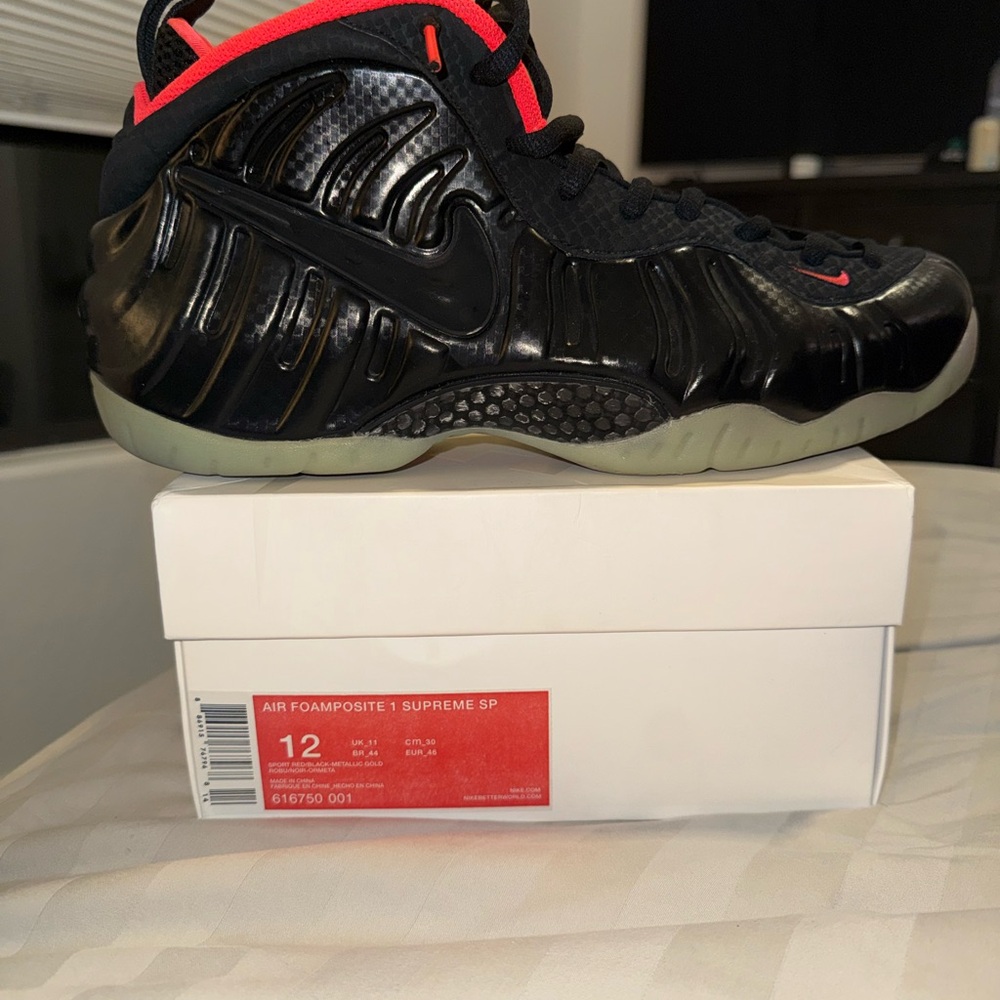 Nike Air Foamposite 1 Supreme SP Black with Red Accents